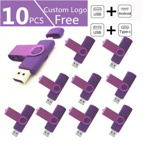 Unidades 10 piezas Micro /Tipo C OTG 2 en 1 CLE USB Flash Drive Drive 4GB 8GB Memory Stick 16GB 64GB Pendrive 32GB typec otg