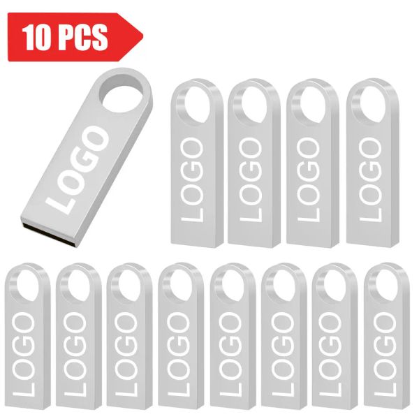 Unidades 10 piezas/lote Regalo de negocios U DISCK Publicidad CLE USB USB Flash Drive 512MB 2GB 128GB 64GB USB MEMERIA CARD STACKS 32GB 8GB Pendrive