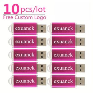 Drives 10pcs / lot Couleur USB 2.0 Drive flash Drive de stylo 2 Go 4 Go 512 Mo 16 Go Pendrive Memory Stick 32 Go 64 Go USB Stick Gift Custom Logo