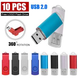 Unidades 10 piezas/color lote USB 2.0 USB USB Flash Drive 8GB 16GB 32GB 64GB USB Stick Pen Drive 1GB 2GB4GB Pendrive para teléfono inteligente/pccustom