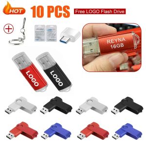 Drives 10pcs / lot USB 2.0 Disque Flash 64 Go 128 Go Disque Pendrive 32 Go sur clé USB Stick 1 Go 2 Go 4 Go 8 Go Disque flash mémoire