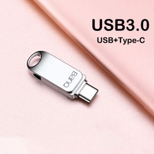 Drives BANQ C61 USB C Flash Drive 32 Go OTG Metal USB 3.0 Pen Drive Key 64 Go 128 Go Type C Pendrive à haute vitesse 2 en 1 mini bâton de mémoire