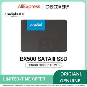 Drive BX500 crucial 240 Go 500 Go 1000 Go 2000 Go 3D NAND SATA 2,5 pouces SSD interne jusqu'à 540 Mo / s Drive interne Solid State Drive