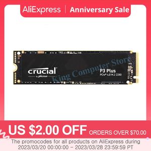 Drijft cruciaal P3 plus 500 GB 1TB 2TB 4TB PCIE 4.0 3D NAND NVME M.2 SSD tot 5000 MB/S Original en Nieuw