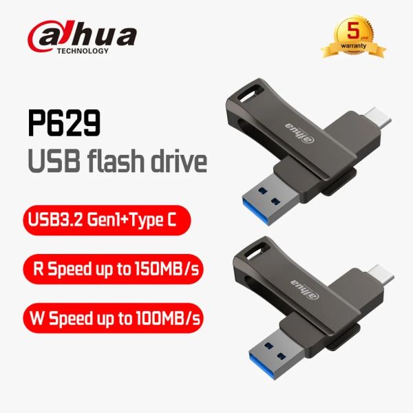 Unidades DAHUAP629 DISCO DE FLASH DE FLASH DEL ESTADO SOLIDO 32G 64G 128GBTYPEC Interfaz dual High Speed USB Flash Disk para teléfono móvil y computadora