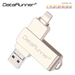 DRIVES Datarunner USB Flash Drive 3 in 1 OTG Penaandrijving Rotatie 16 GB 32 GB 64 GB 128 GB CLE USB 3.0 Pendrive USB Stick Flash Disk