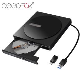 Drive Deepfox Portable externe CDRW DVDRW TYPE C USB3.0 CD DVD ROM Player Drive Writer Rewriter Brûleur pour MacBook Air / Pro ordinateur