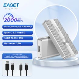 DRIVES EAGET M61 Portable Externe SSD Typec 3.2 Gen2 1TB 512G 256 GB 2TB 4TB HARD ARTE PROTABLE SILD SOLID STATEN DISK VOOR LAPTOP PC