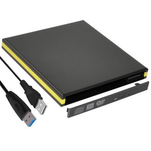 Drijft externe CD/DVD RW -behuizing USB 3.0 Case 12,7 mm SATA Optische aandrijfkast voor HP Dell Asus Lenovo Laptop Notebook zonder stuurprogramma