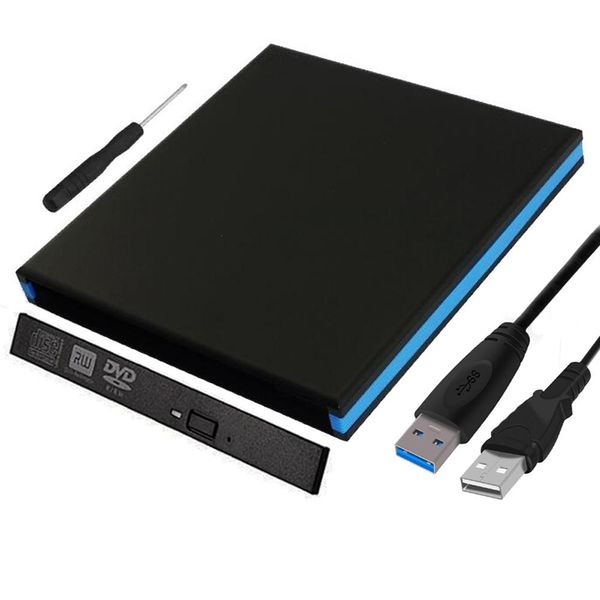 Unidades CD/DVD RW Cinete USB 3.0 Case de 12.7 mm Case de accionamiento óptico SATA para portátil portátil sin controlador