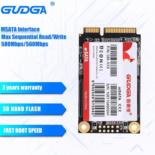 Drives Gudga MSATA Mini Sata SSD 500 Go 128 Go 256 Go 1TB 2TB SATAIII INTERNE INTERNE SOSD DRIDY MINI SATA pour l'ordinateur portable ETH