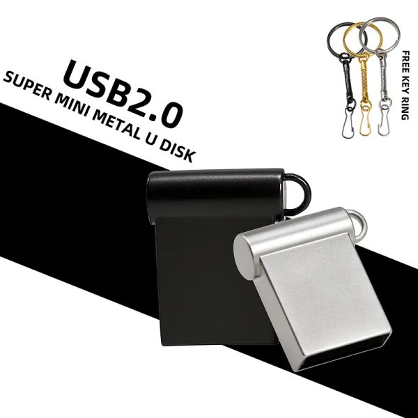 Unidades Mini unidades flash USB de metal de alta velocidad 64 GB Pen Drive negro Memory Stick plateado Regalos comerciales creativos Almacenamiento externo dorado