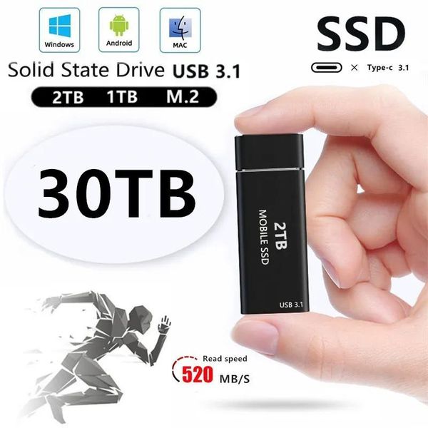 Disques SSD haute vitesse de 4 to, Interface USB3.1, disque dur externe Portable, 2 to, 1 to, 500 go, disque dur Mobile pour ordinateur Portable et Mac