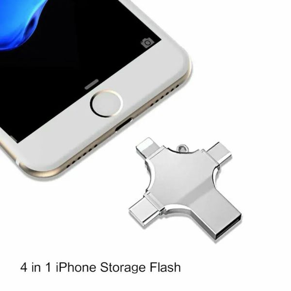 Unidades iPhone USB Flash Drive 3.0 CLE USB 128GB Flash Pendrive USBC Tipo C teléfono inteligente Mirco USB USB OTG Memory Stick para iPhone iOS Teléfono