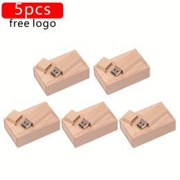 Drives Jaster 5PCS / lot en bois USB Drive Flash Client Logo gratuit Pendrive8GB 16 Go 32 Go U Disk Memory Stick Photographie Cadeaux de mariage