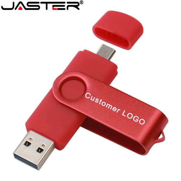 Unidades JASTER de alta velocidad USB Flash Drive OTG Pen Drive 64gb 32gb USB Stick 16gb Pen drive giratorio para Android Micro/PC regalo de negocios