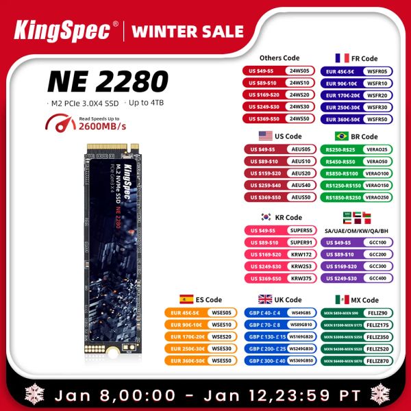 Drive Kingspec M.2 NVMW SSD 128 Go 256 Go 512 Go M2 SSD 1TB 2TB PCIE NVME 2280 PCIE SSD M.2 HDD PCIE DRIDE DRIDE INTERNE