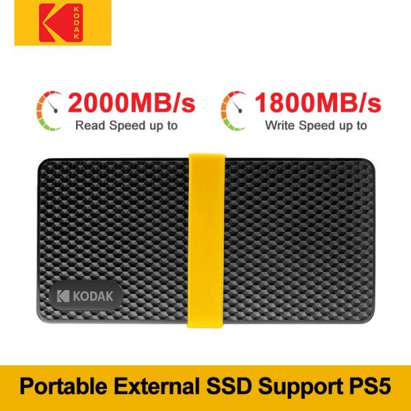 Drive Kodak Portable SSD 1TB 2TB USB 3.1 Disque dur externe TYPEC Disque dur 512 Go Solid State pour PS4 PS5 ordinateur portable PC MacBook de bureau