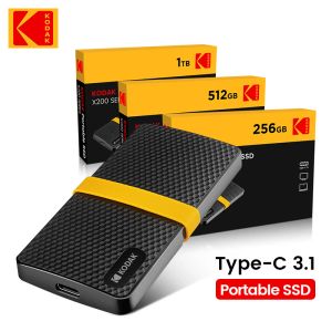 Drives KODAK X200 DRIDE EXTÉRIEUR DU DIFFICHE EXTÉRIEUR 256 Go 1 To Portable SSD DRIDE 512 Go DISCO DURO EXTERNO 1,8 pouces Drive Type C USB 3.1