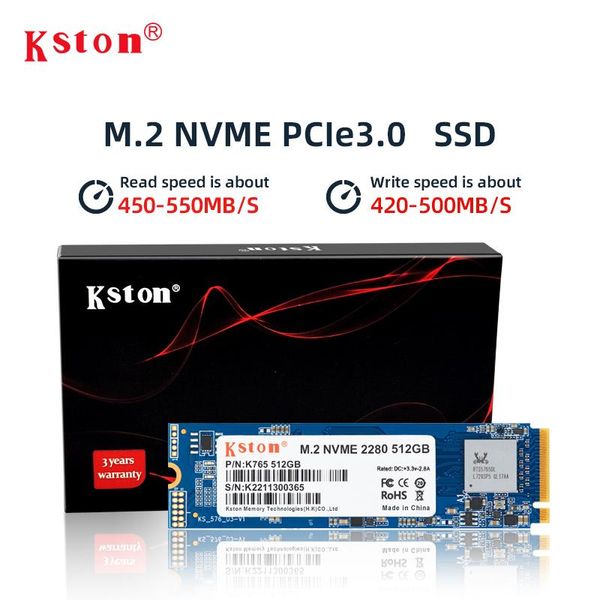 Drives KSTON M.2 PCIE NVME SSD 128 Go 256 Go 1TB 2TB Disque solide Disque SSD M2 PCIE DRIDE INTERT