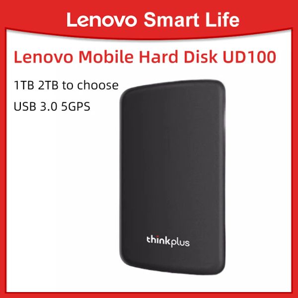 Drives Lenovo Mobile Hard Disk UD100 1TB 2TB USB 3.0 5GPS DISK DE RACKAT EXTERNE POUR LAPTOP TV SMART