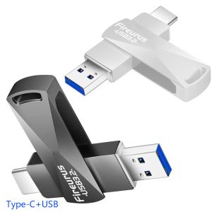 Unidades Metal USB Stick USB3.2 2in1 Typec USB USB Flash Drive 128GB 256GB 512GB Pendrive OTG Pendrive para tableta de teléfonos inteligentes laptop externo U disco U