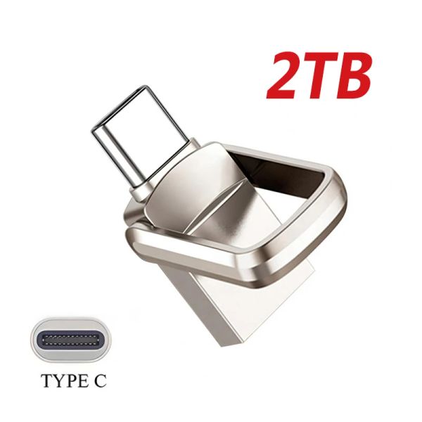 Drives Mini à haute vitesse USB Disk Disque U 2TB 1TB USBFLASH3.0 Drive Métal 256 Go USB Drive flash Pendrive Memory Stick Typc Adaptateur