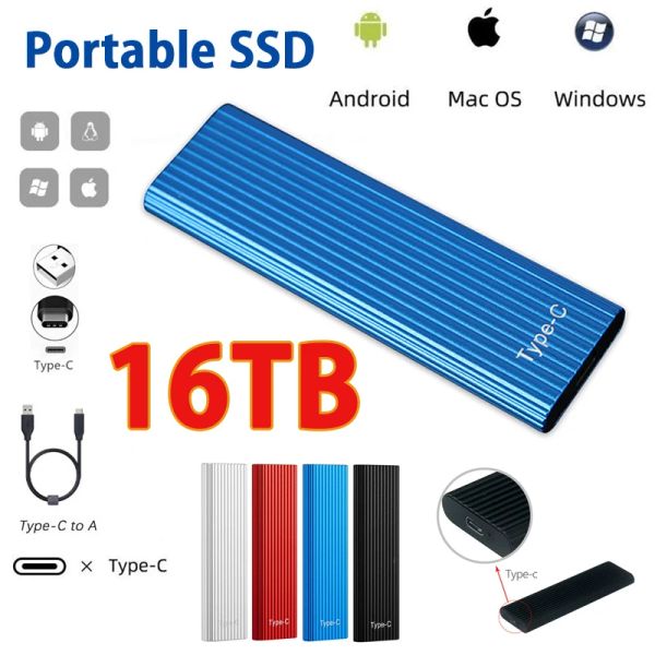 Drive Mini SSD Highcapacity USB3.1 Typec Highpeed Portable 30TB 16TB 8 To Disque dur de surface MATTE MATÉRIAU MATÉRIE DU DIST EXTERNE