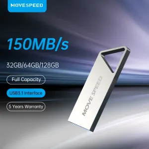 Drive MoveSpeed 150 Mo / s USB 3.1 Flash Drive à haute vitesse Disque flash Pendrive 128 Go 64 Go 32 Go pour Android Micro / PC / Car / TV