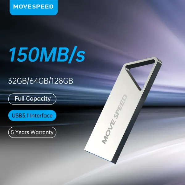 Unidades Movespeed 150MB/S USB 3.1 Drive Flash Drive High Speed Pen Drive 128GB 64GB 32GB Disco flash Pendrive para Micro/PC/Car/TV TV para Android