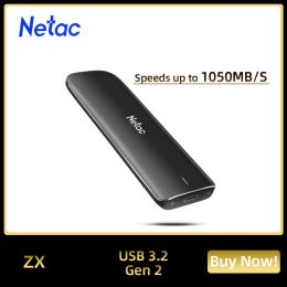 Drijft NETAC externe SSD 1TB 250 GB 500 GB Portable Externe SSD 1050 MB/S USB 3.2 Gen2 Type C voor laptop Xbox -telefoon