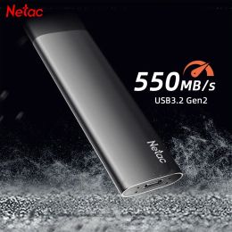 Unidades Netac SSD externo 2TB 1TB 250GB 500GB HDD SSD portátil USB 3.2 Disco duro tipo C Unidad de estado sólido para computadora portátil