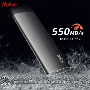 Schijven Netac Externe SSD 2TB 1TB 250GB 500GB HDD Draagbare SSD USB 3.2 Harde schijf Type C Solid State Drive voor laptop Notebook Computer