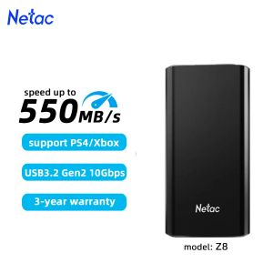 Drijft NETAC externe SSD 2TB 1TB 500 GB 250 GB Portable SSD SATA externe harde schijf USB 3.2 Type C Solid State harde schijf voor laptop