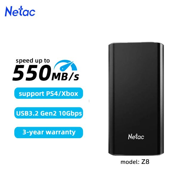 Drive NETAC SSD externe 2TB 1TB 500 Go 250 Go Portable SSD SATA DRIST EXTÉRIEL USB 3.2 Type C Disque dur à état solide pour ordinateur portable