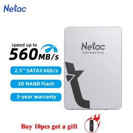 Drives Netac SATA3.0 560 Mo / s SSD 256 Go 512 Go 1TB 2TB HDD SATAIII 2,5 pouces Disque dur HD Drive à semi-conducteurs interne pour ordinateur portable PC de bureau