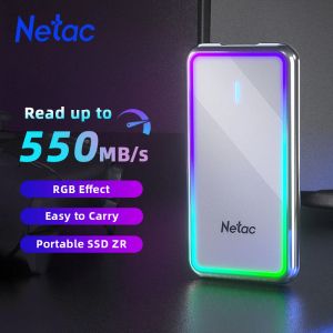 Drive Netac SSD externo portable 1TB 512 Go SSD RVB 250 Go 128 Go de disque dur externe externe Disque solide Disque USB3.2 pour ordinateur portable PC PC ordinateur portable