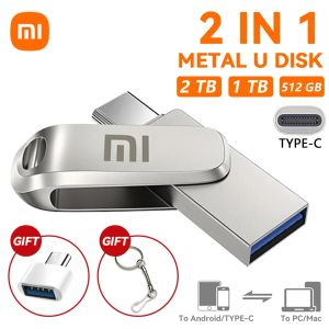 Drives New Xiaomi USB 3.1 Drive flash 2 To HighSpeed Pen Drive 1TB Metal Imperproof Typec USB Pendrive pour les périphériques de stockage informatique