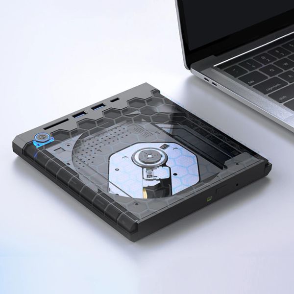 Unidades de transmisión de disco óptico con ranuras SD/TF CD/DVD Drive USB 3.0 Typec CD Portable DVD Burner USB3.0 FUB PARA PAPTOP PABLET