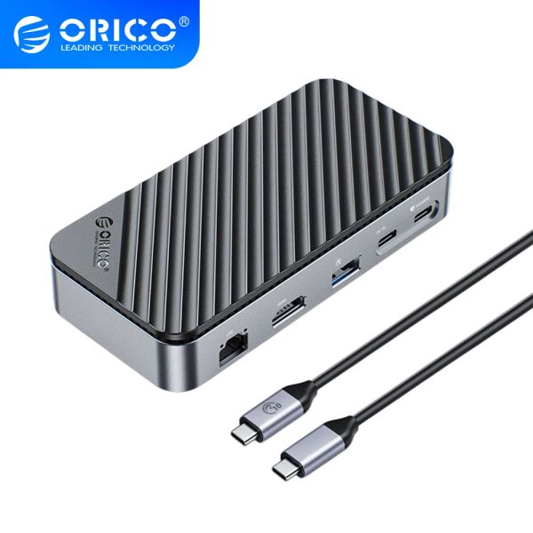 Unidades ORICO 10 en 1 Estación de acoplamiento M.2 SSD Cubro USB C 10GBPS PD 100W RJ45 SD/TF 4K ESTACIÓN DE DOCK ENPOLGA Y PLAY PARA LAPTOP MacBook