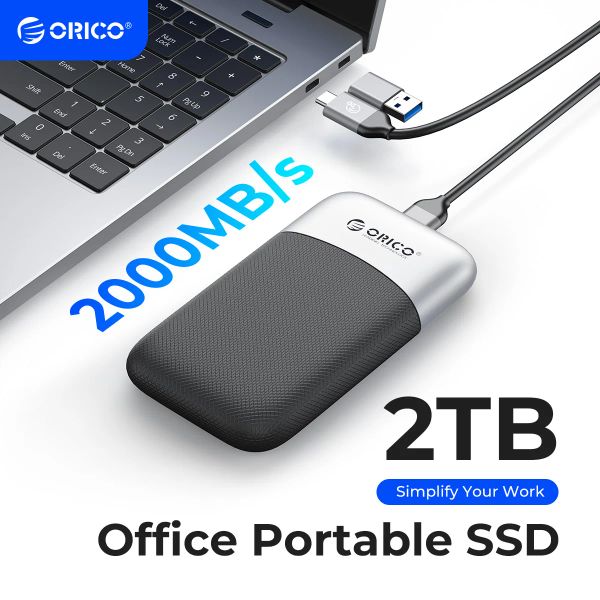 Unidades ORICO Taichi Portable SSD 2000MB/S ESTADO SOLIDO EXTERNO DRIVE 2TB 1TB 512GB USB 3.2 Gen2 Tipo C PSSD para Huawei MateBook Laptop