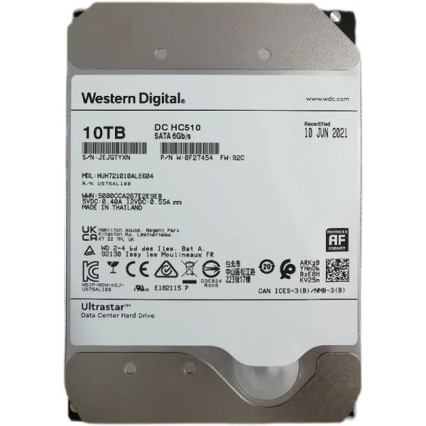 Unidades Marca original WD 10TB Ultrastar DC HDD 7200rpm 256MB Cache SATA III 3.5 