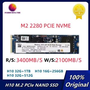 Drive original H10 1TB 512 Go SSD M.2 2280 PCIe NVME avec mémoire de 32 Go 256 Go de SSD avec une mémoire de 16 Go pour Intel Optane