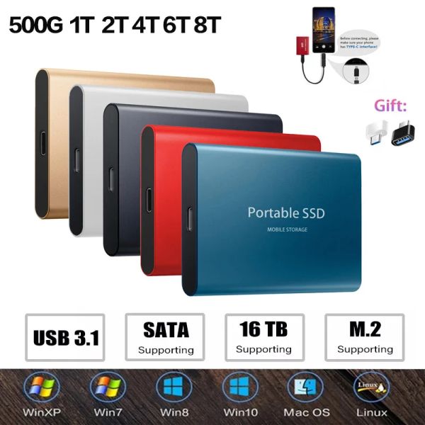 DISPOLOS PROPORTORES PROPITURA PROBLETO 500G 2TB 8TB SSD Disco duro de alta velocidad SSD M.2 typec para computadora portátil SSD Flash 3.1