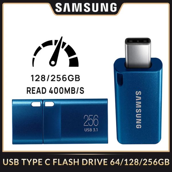 Drives Samsung Type C USB C 3.1 Drive flash 64 Go 128 Go 256 Go 400 Mo / s Mémoire U Stick Disk Pen Disk Pen pour téléphone portable Tablet Mini PC