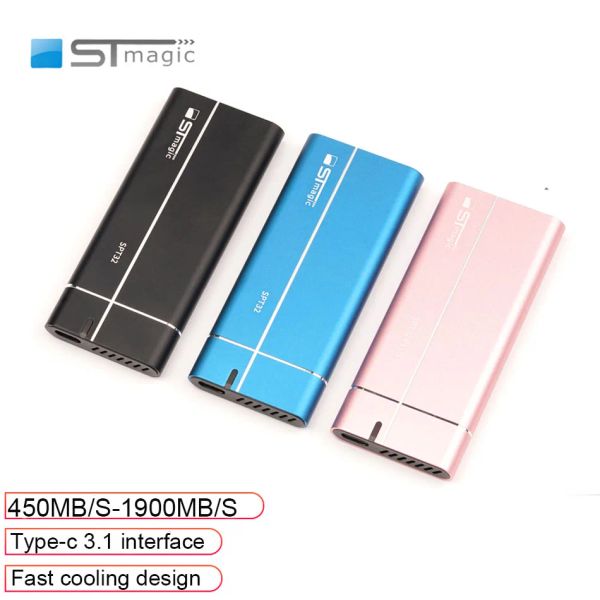 Drive stmagic refroidissement rapide SSD externe M.2 NVME / SATA 3 USB3.1 USB3.0 1TB 512GB 256 Go Drive du disque dur à état solide Portable Typec 3.1