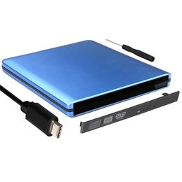 Drive la fente externe super mince dans le boîtier DVD RW Type C USB 3.1 Case DVD 12,7 mm SATA pour le lecteur optique pour ordinateur portable