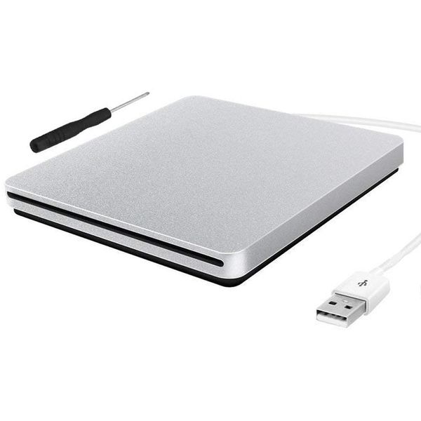 Unidades de ranura externa súper delgada en DVD RW Cinebulo USB 2.0 Case 9.5 mm SATA óptica para la computadora portátil MacBook sin conductor