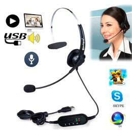 Drijft Szkoston hoogwaardige USB -headset ruisonderdrukking verstelbare operator Dedicated Hoofdtelefoon met microfoon voor pc -laptop