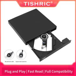 Drijft tishric externe optische CD DVD Drive Player USB 2.0 dvd combo plug and play externe dvd -speler voor pc -laptop desktop